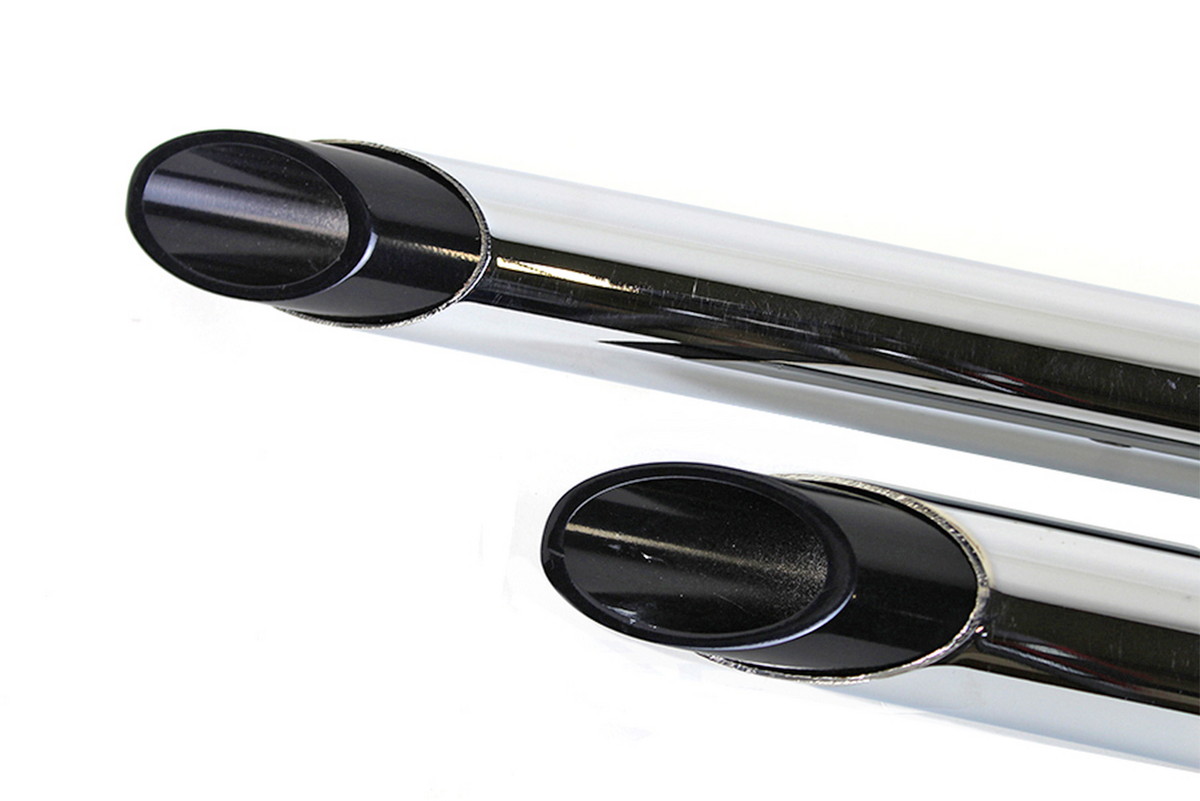 DRAG PIPE SET WITH SHORT BLACK SLASH TIPS