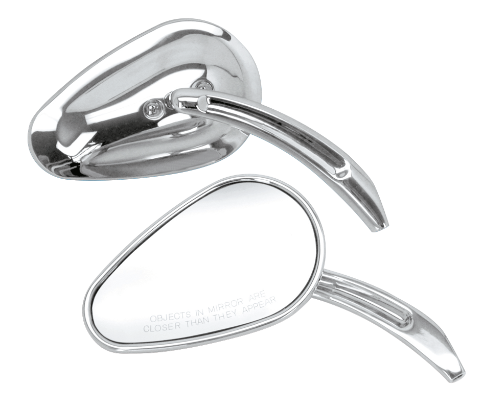 CHROME SWEEPING TEARDROP STYLE MIRRORS