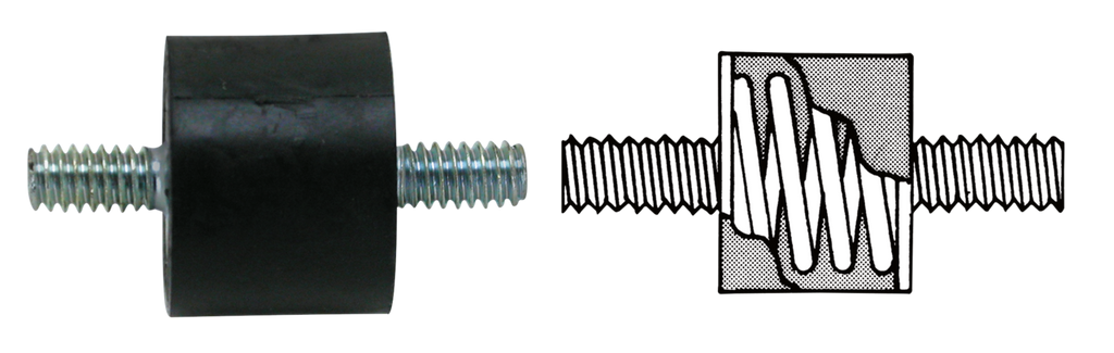 HEAVY-DUTY RUBBER MOUNTS WITH STUDS