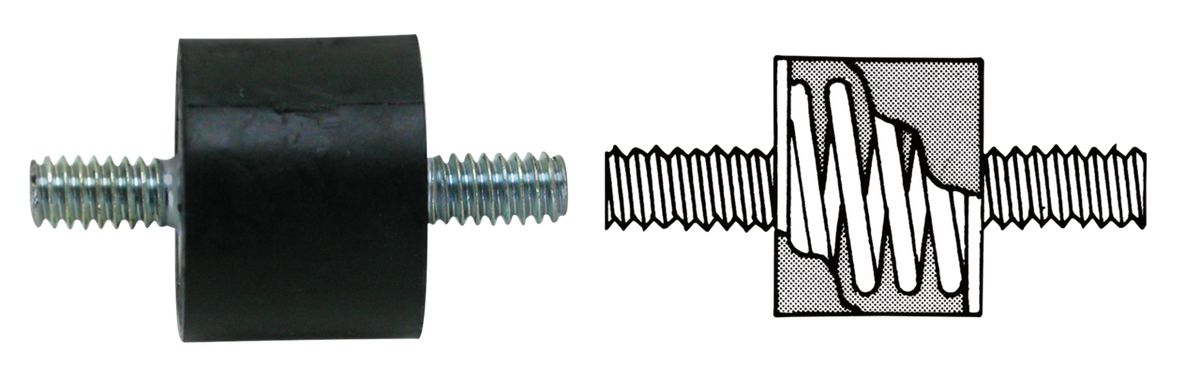 HEAVY-DUTY RUBBER MOUNTS WITH STUDS