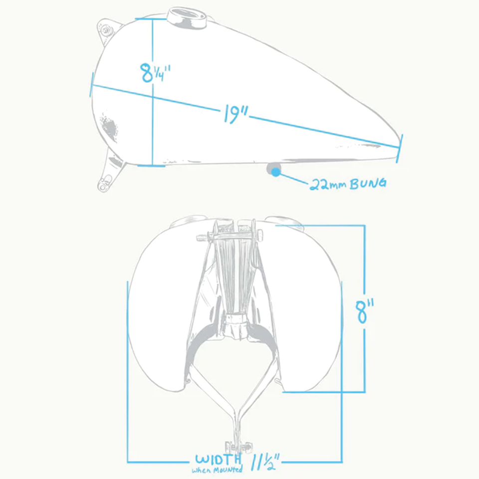 LOWBROW CUSTOMS WX STYLE SPLIT GAS TANKS FOR EARLY BIG TWIN