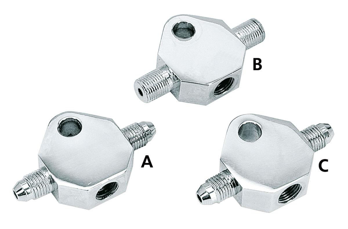 CHROME PLATED CUSTOM BRAKE LINE TEES