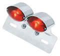 UNIVERSAL DUAL MINI CAT EYE TAILLIGHT WITH LICENSE BRACKET